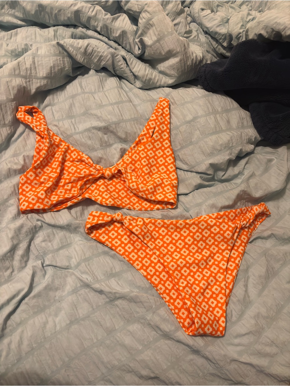 Blackbough Orange and White Printed Bikini Set